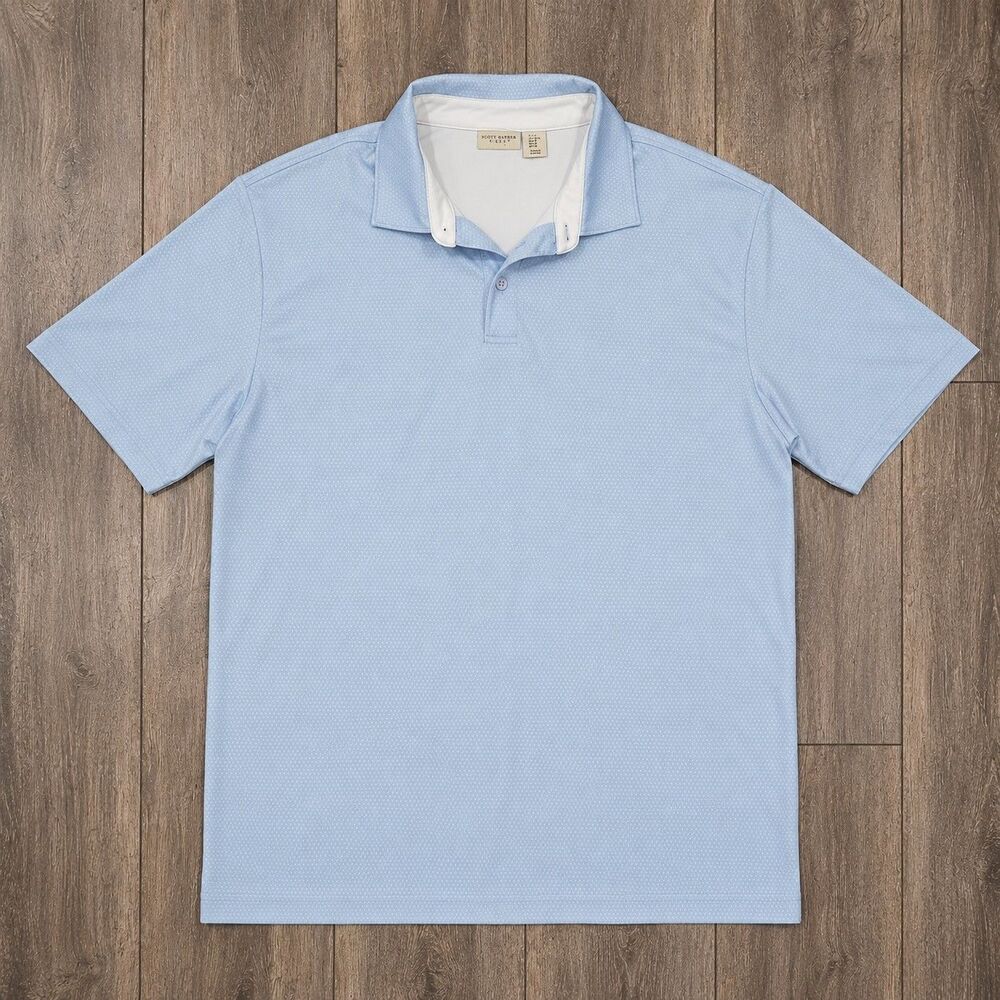 Rorie Whelan Golf Mens XL Light Blue Micro Dot Performance Polo Shirt